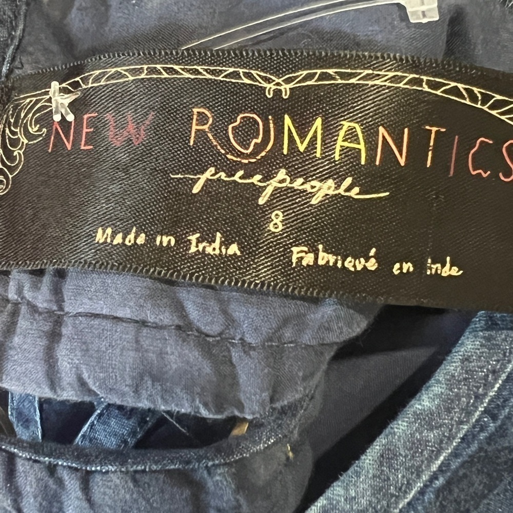 Free People (New Romantics) sleeveless denim dress. Sz 8. NWOT. - Picture 10 of 10